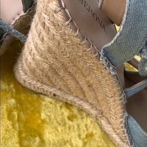 🌈 Denim sandal wedge rope tie fringe sandal - Picture 2 of 6